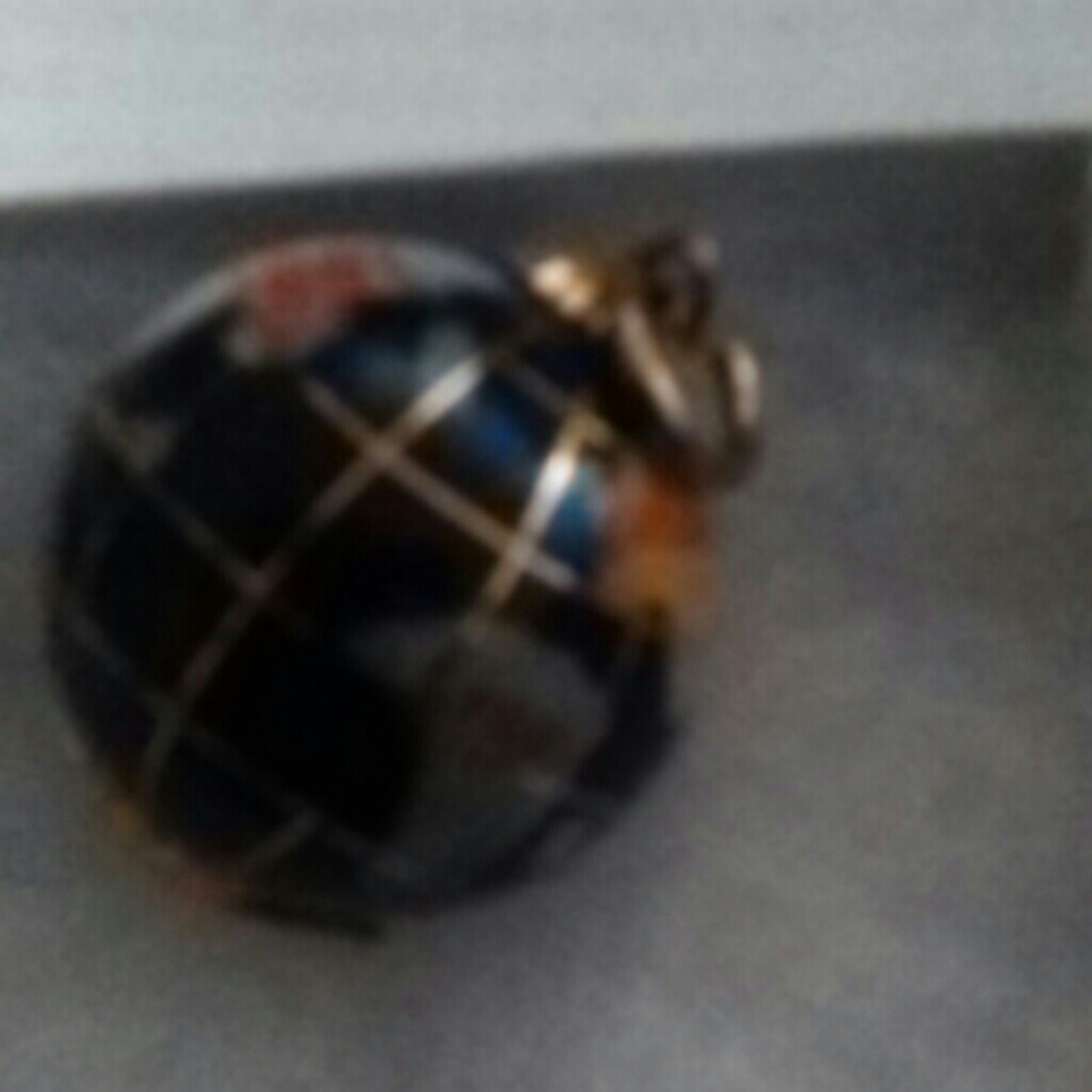 14k inlay World Gemstones Globe Charm